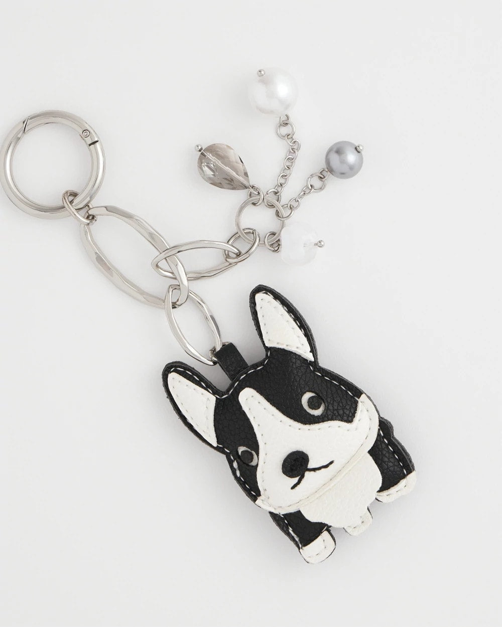 Black/White Frenchie Dog Bag Charm