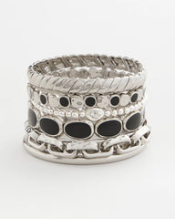 Silver Mini Bead Stretch Hero Bracelet