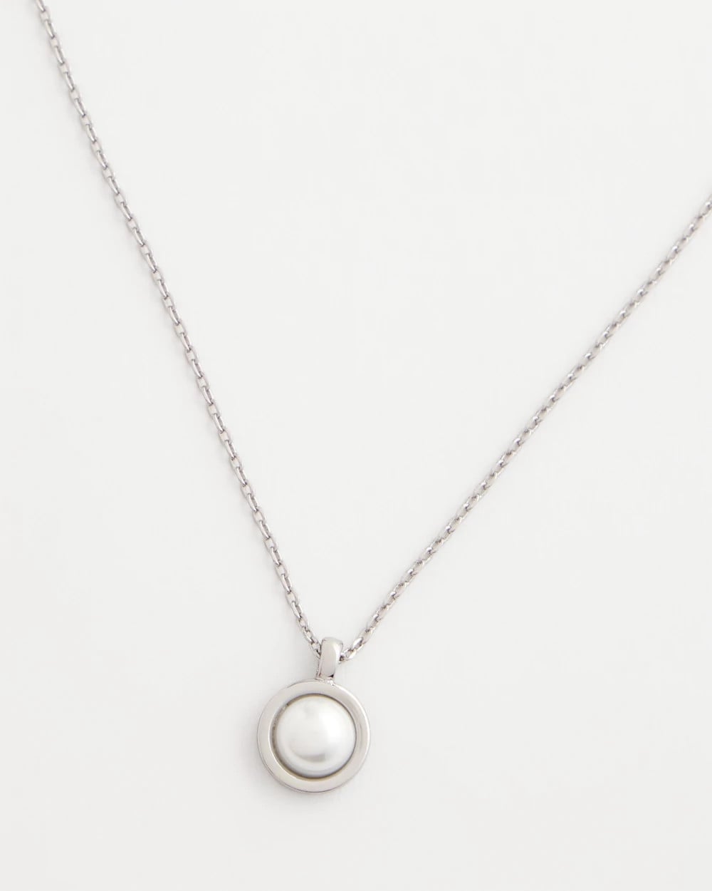 Silver Silver Pearl Single Strand Necklace
