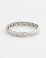 Silver Thin Twist Stretch Bracelet