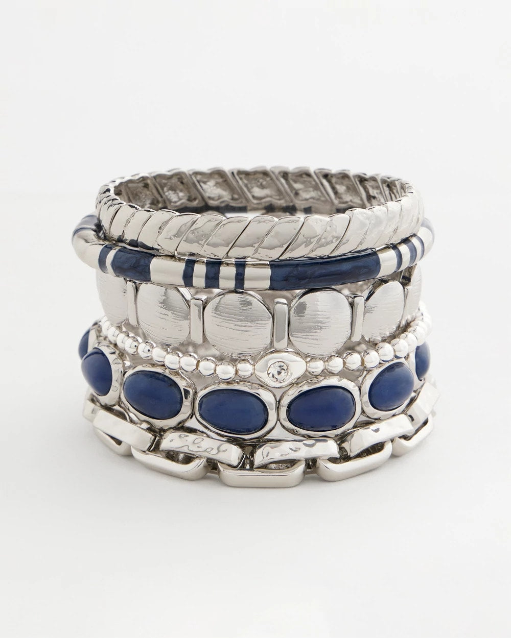 Silver Thin Twist Stretch Bracelet