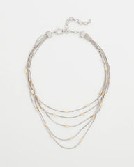 Mixed Metals Mixed Metal Multi-Strand Necklace