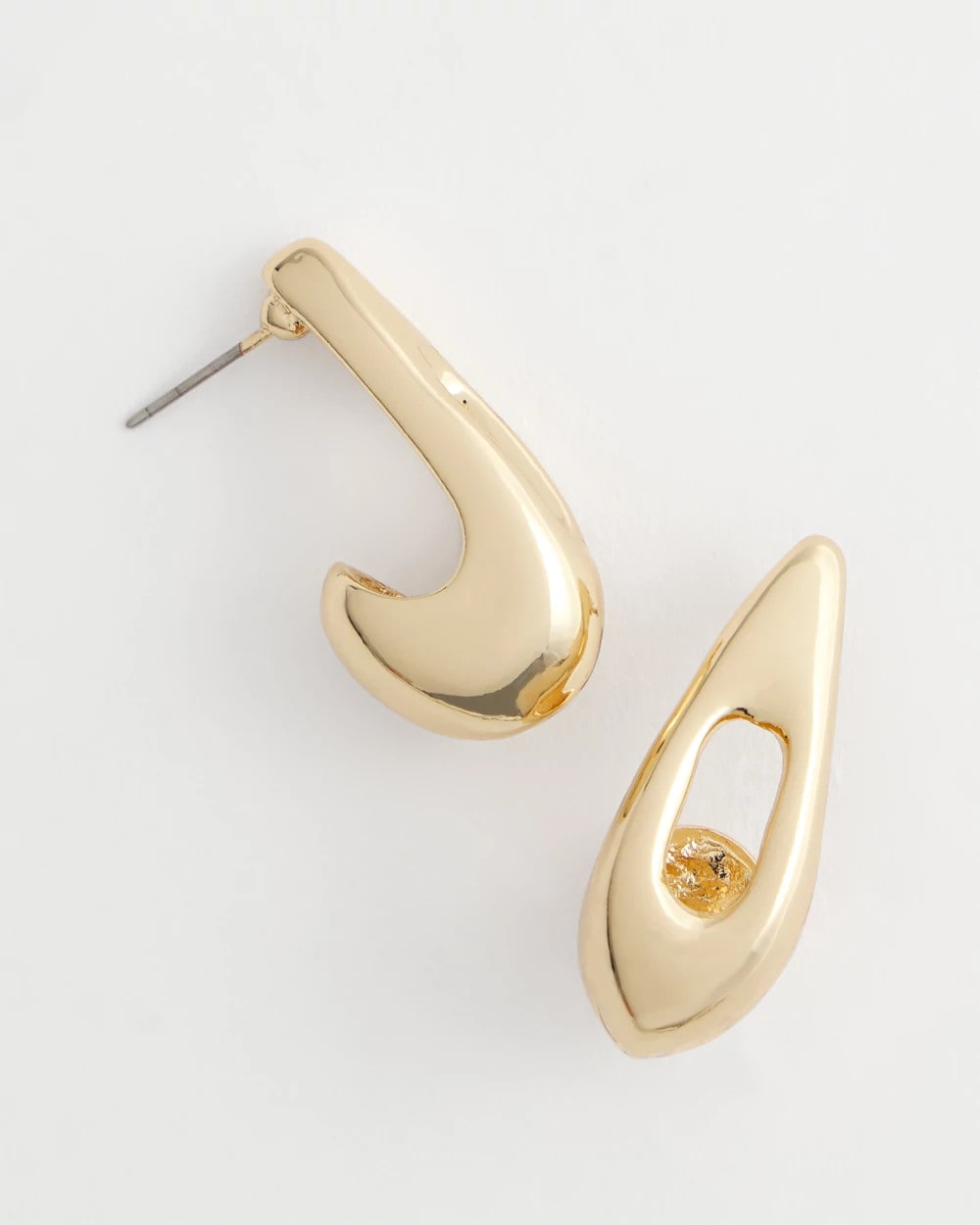 Gold Gold Puff Hoop Earrings