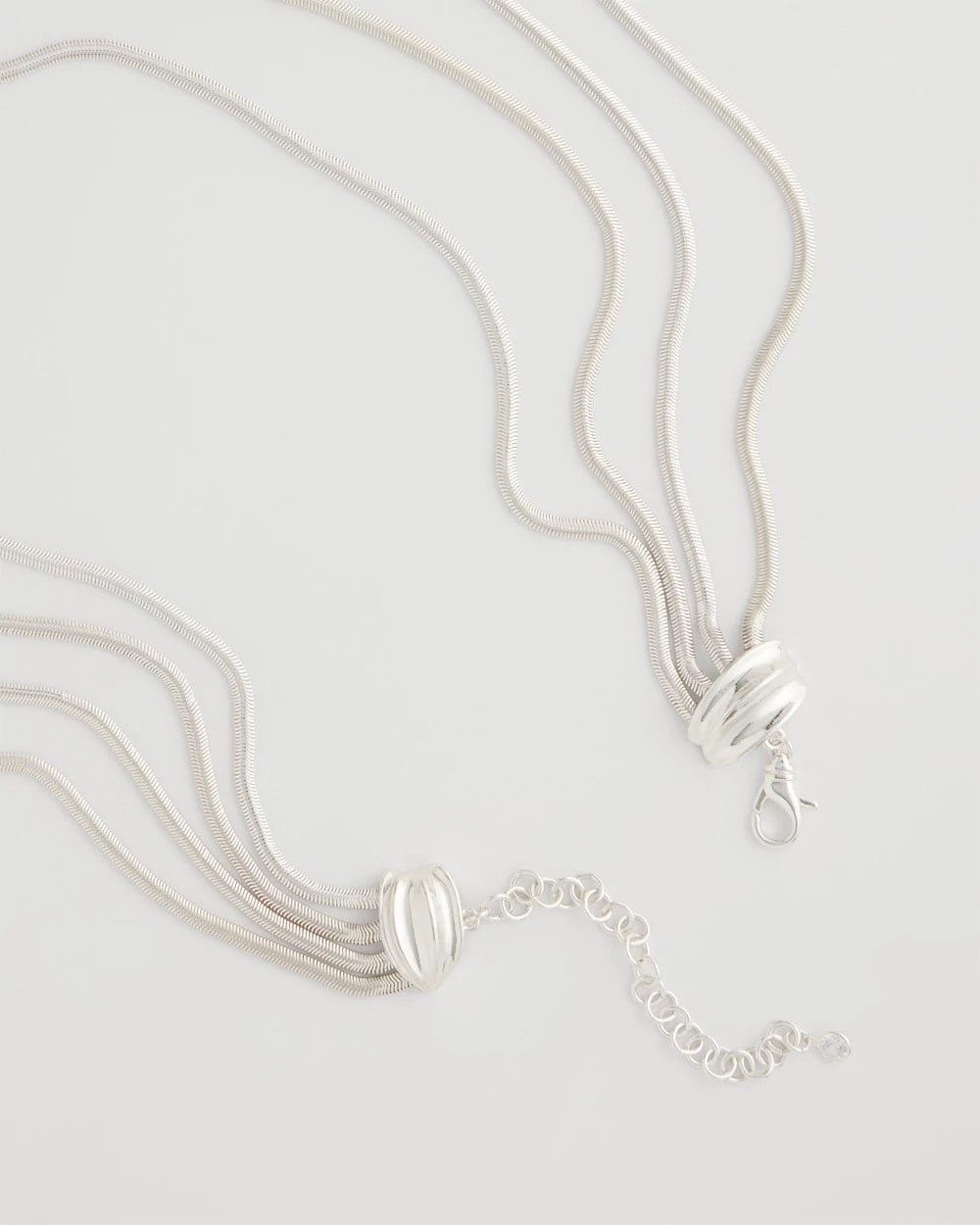 Silver Multi-Layer Snake Chain Necklace