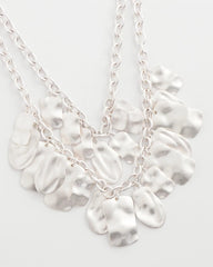 Silver Double Square Charm Pendant Necklace