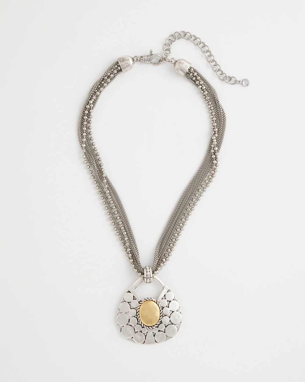 Mixed Metals Island Metal Pendant Necklace