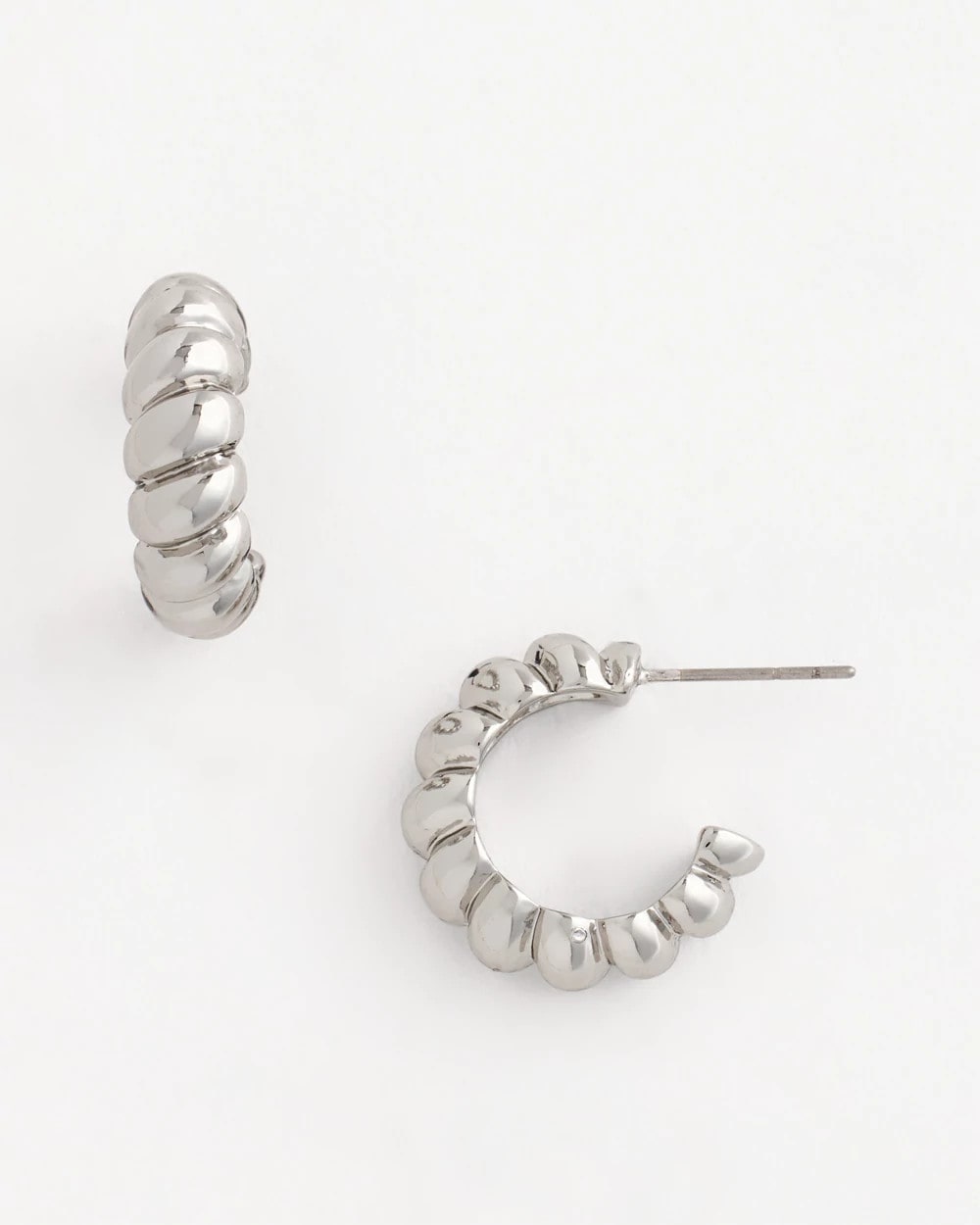 Silver No Droop® Silvertone Twisted Hoop Earrings