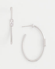 Silver Silver Oval Hoop Earrings