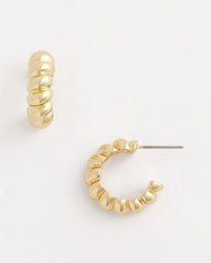 Gold No Droop® Goldtone Twisted Hoop Earrings
