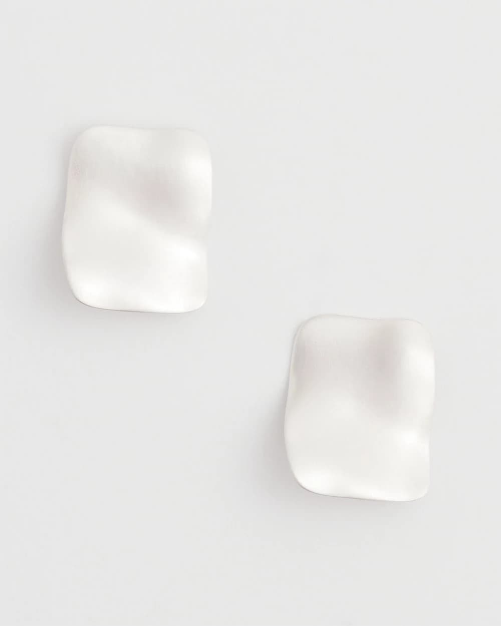 Silver Square Oversized Stud Earrings
