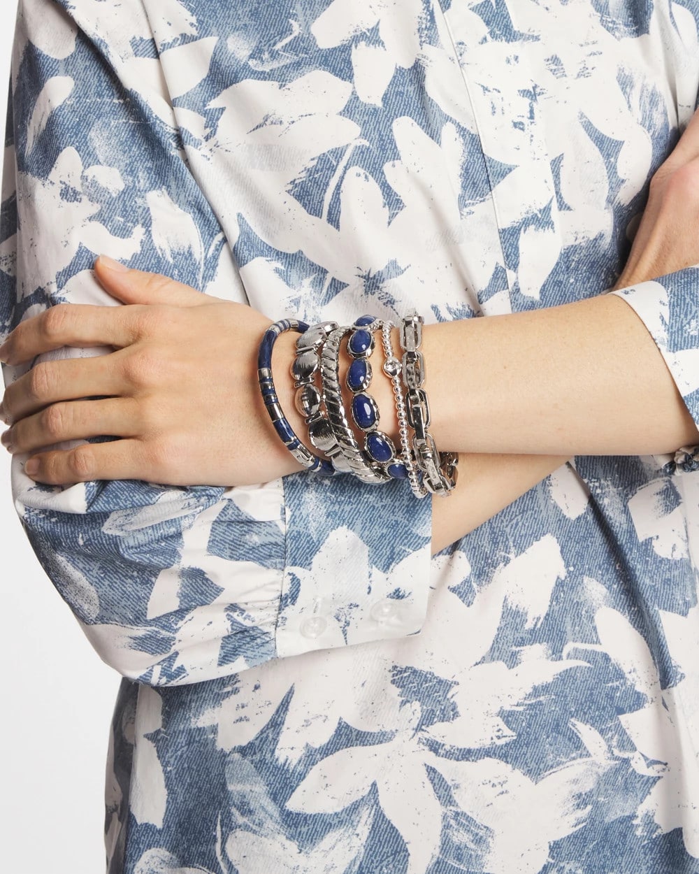 Blue Blue Enamel Hinge Bangle