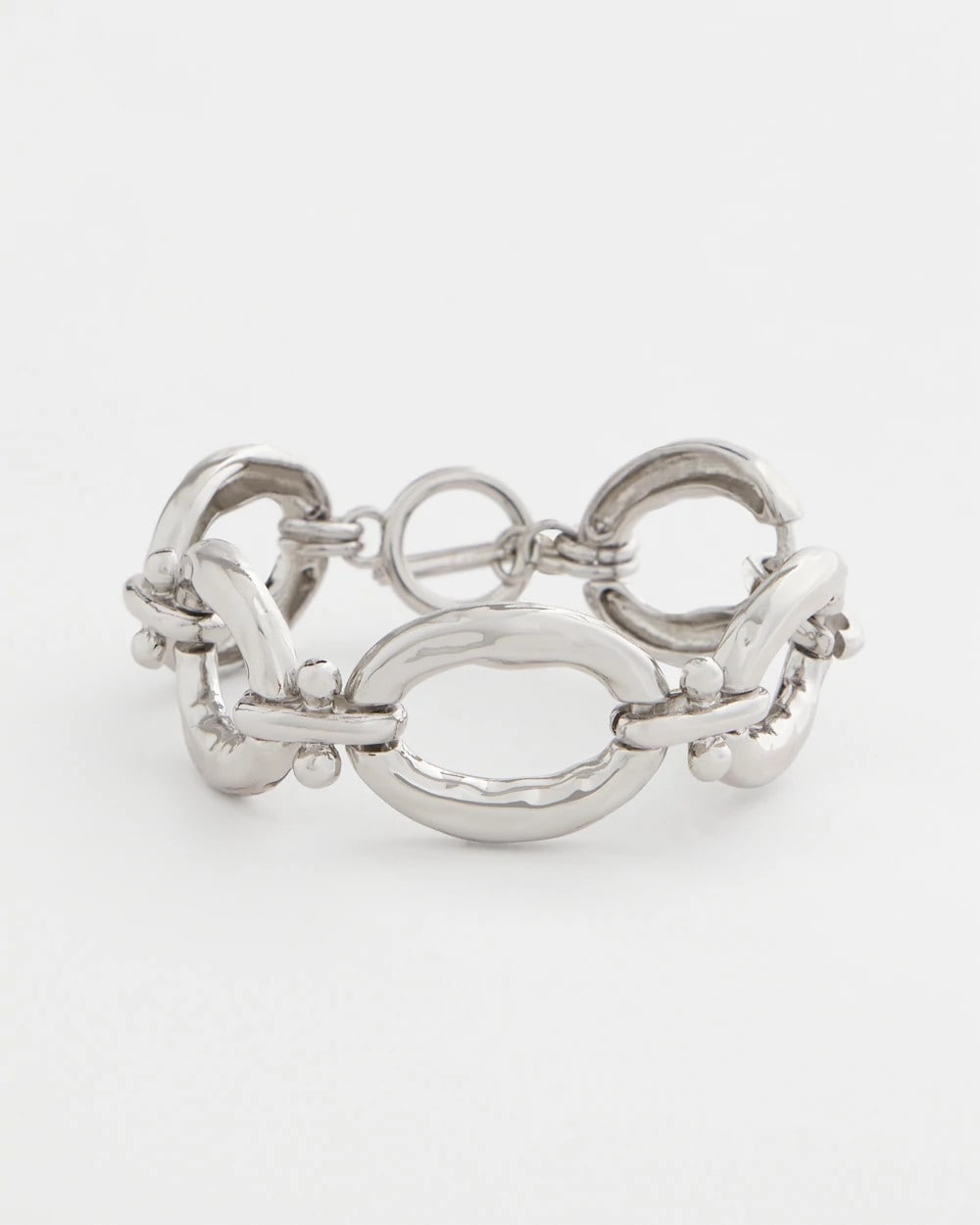 Silver Open Link Toggle Bracelet