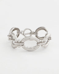 Silver Open Link Toggle Bracelet