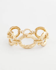 Gold Open Link Toggle Bracelet