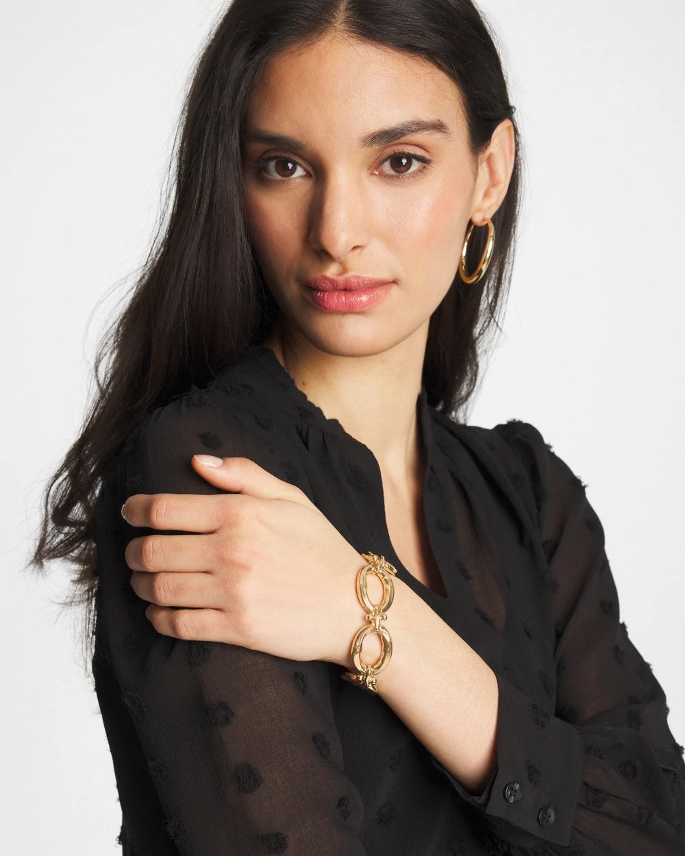 Gold Open Link Toggle Bracelet