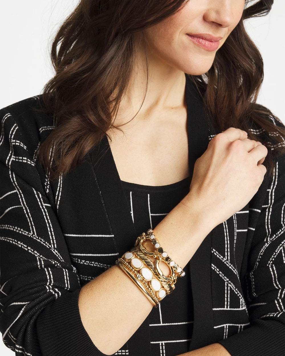 Gold Open Link Toggle Bracelet