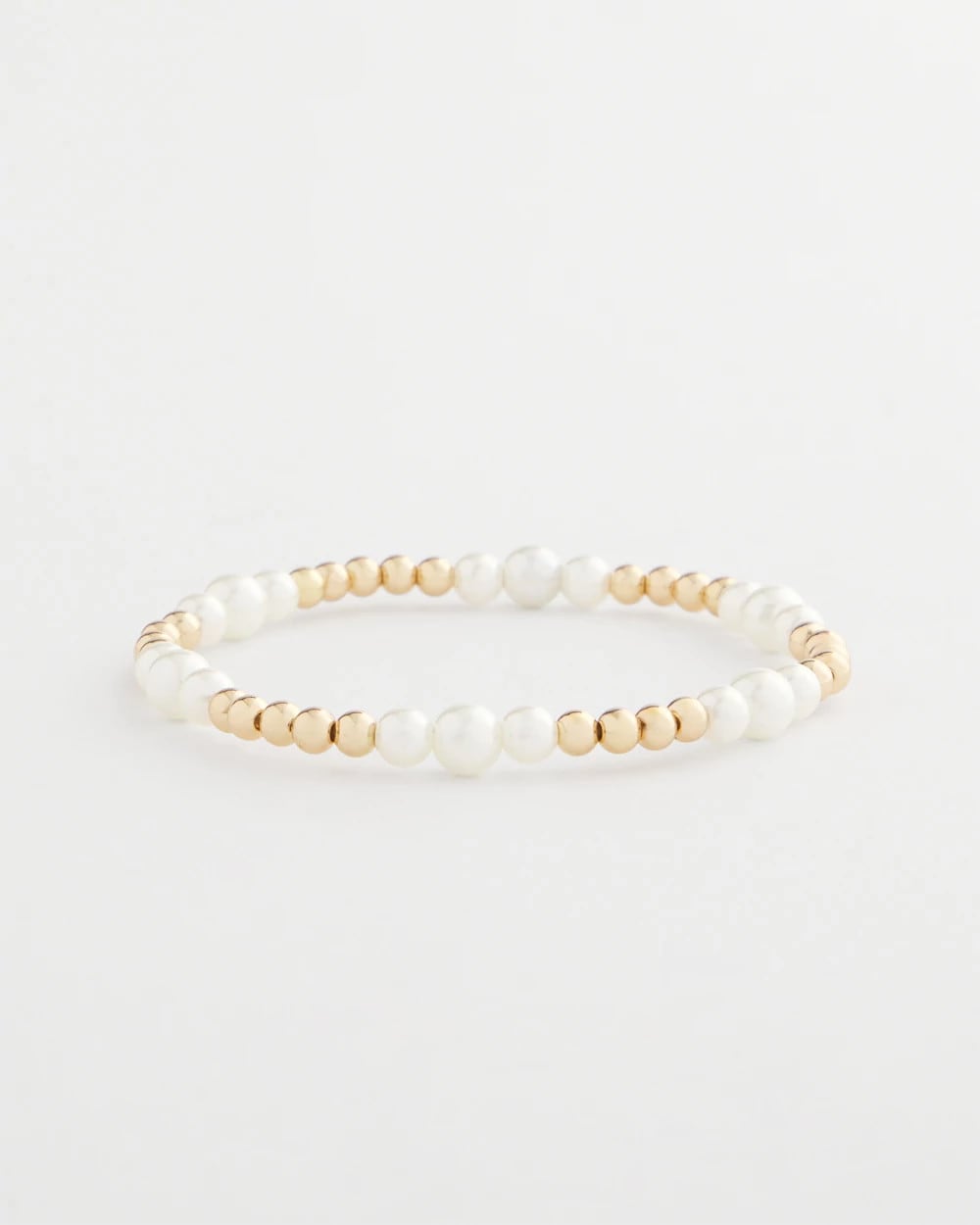 Pearl Goldtone Bead Stretch Bracelet