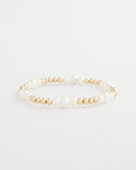 Pearl Goldtone Bead Stretch Bracelet