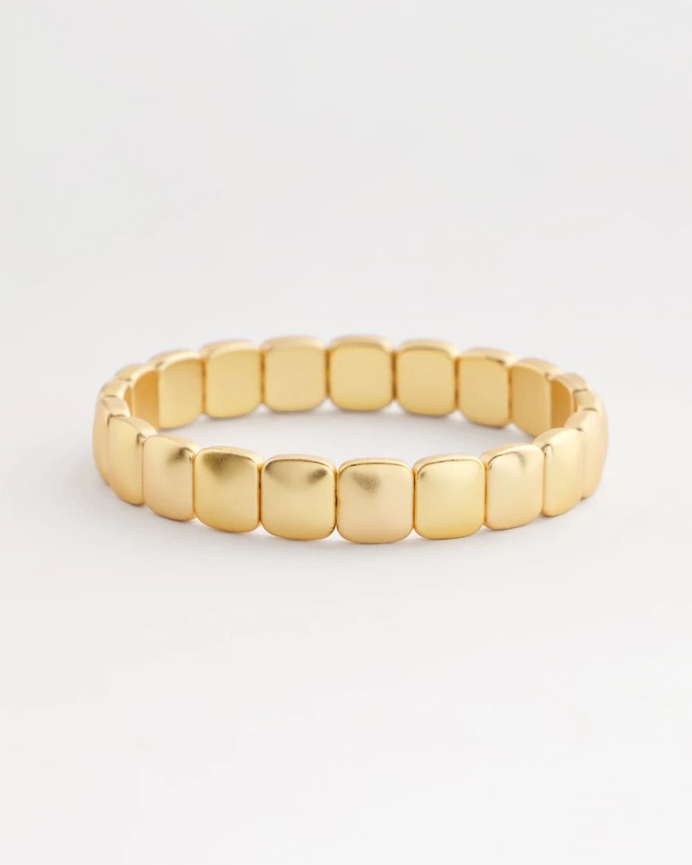 Gold Golden Matte Square Stretch Bracelet
