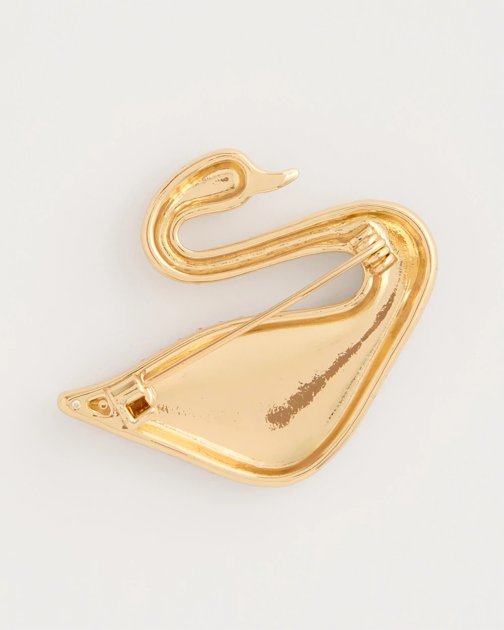 Gold Sparkling Swan Brooch