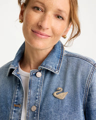 Gold Sparkling Swan Brooch