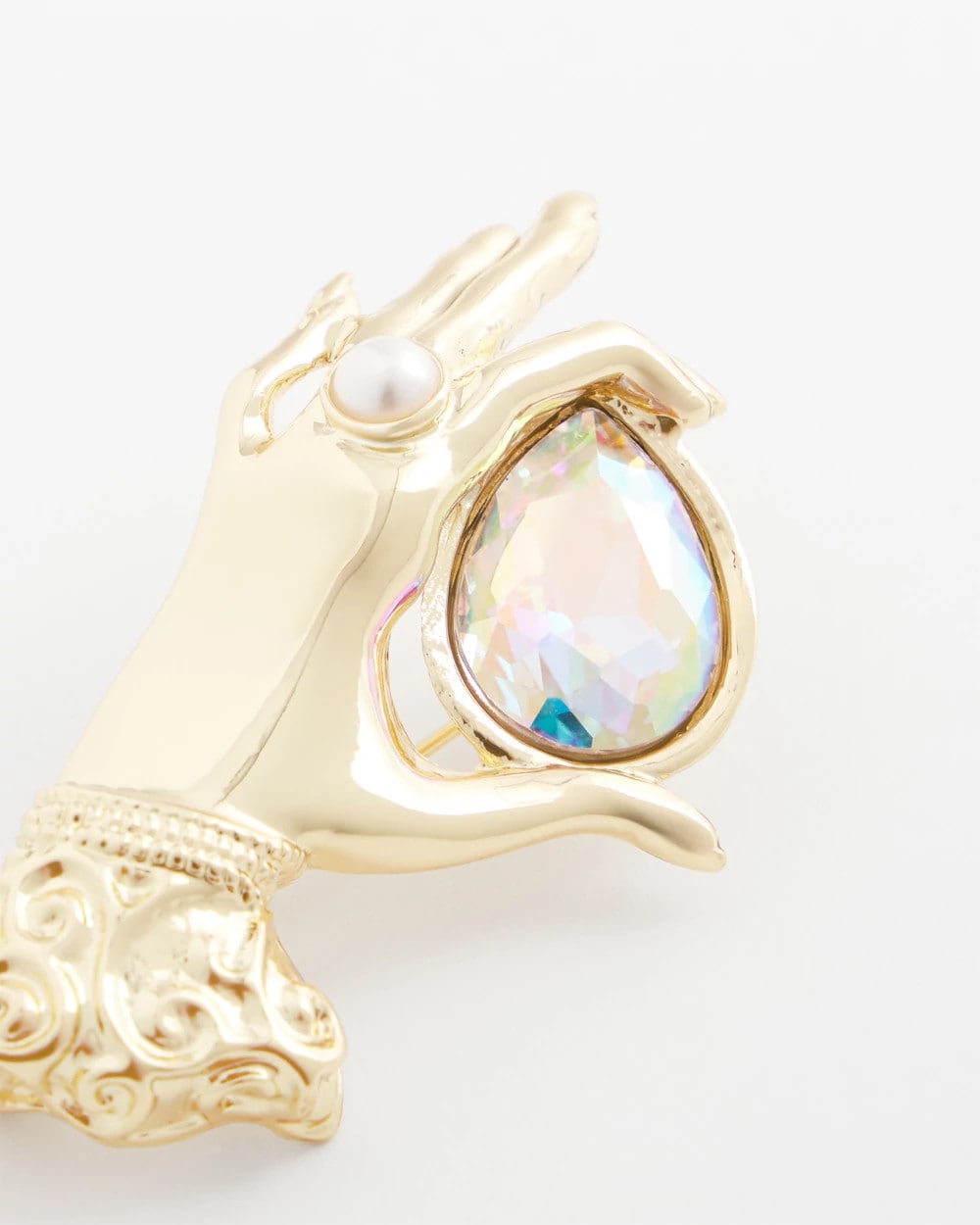 Gold Fortune Teller Gem Brooch