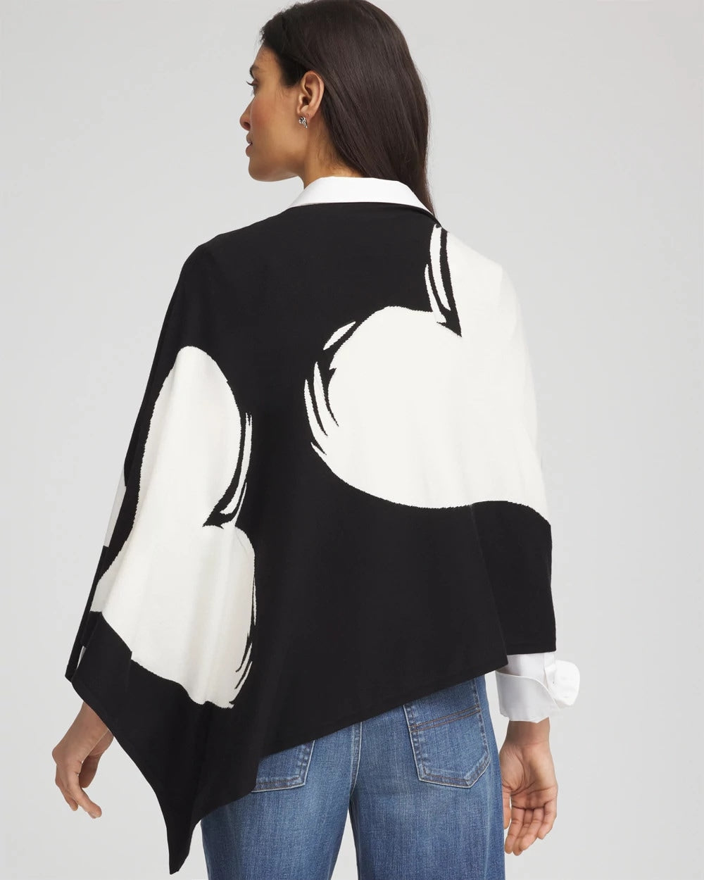 Black Love Brush Convertible Sweater Poncho