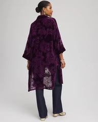 Purple Royale Floral Burnout Kimono