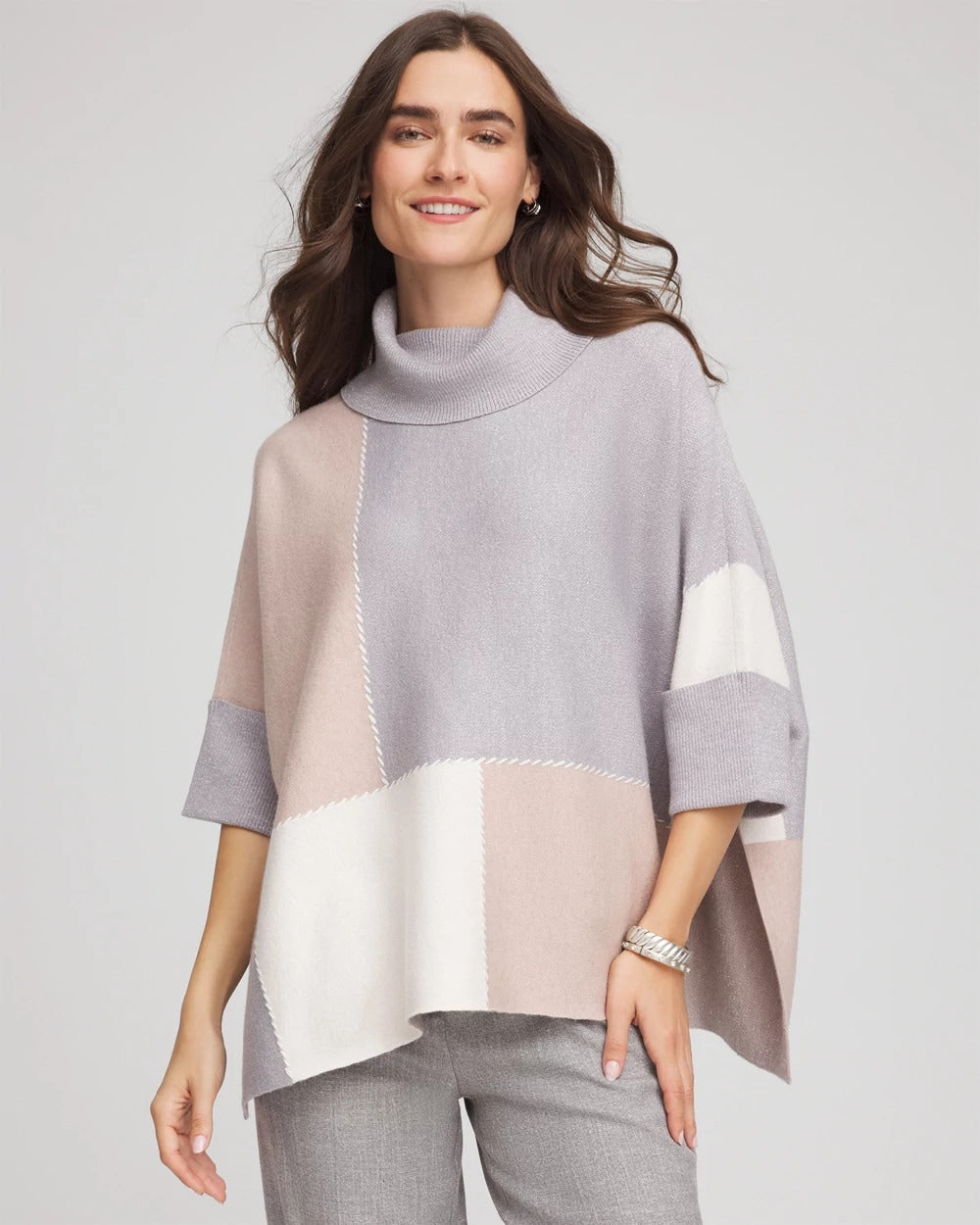 Birch Quilted Chic Cowlneck Poncho