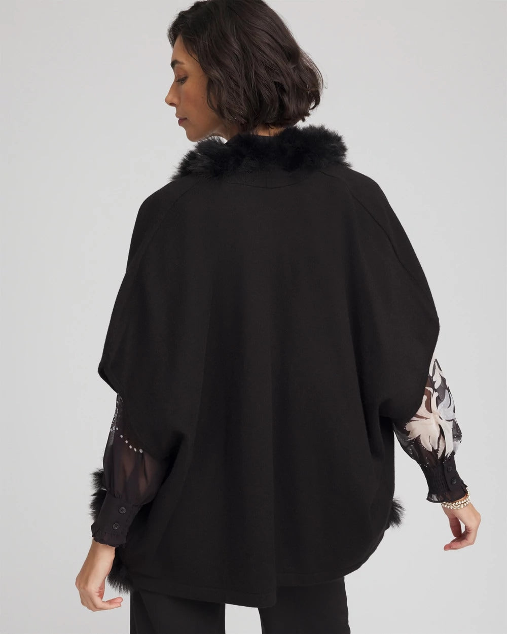Black Faux Fur Cocoon