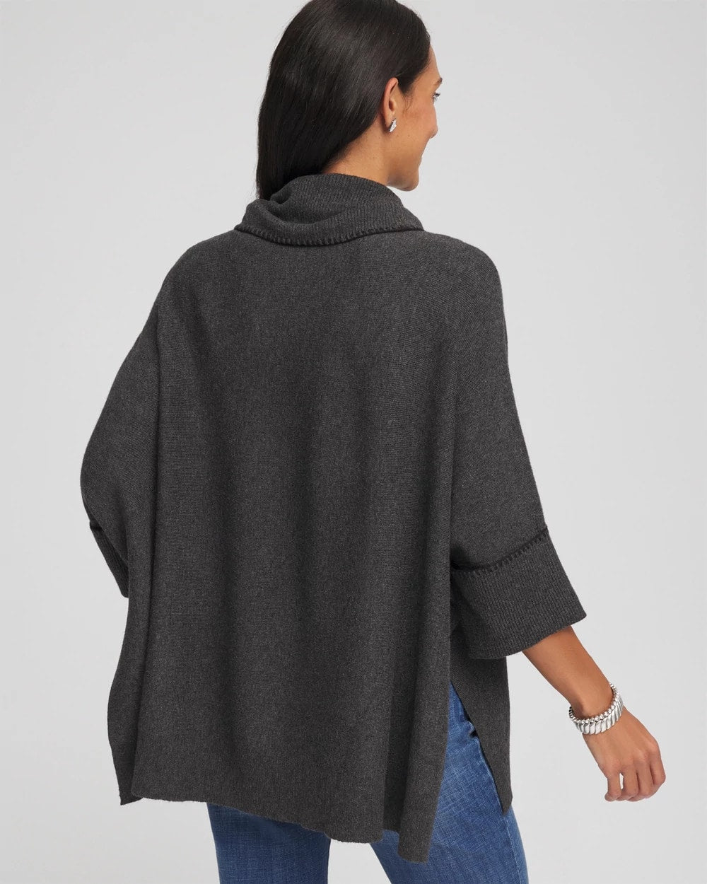 Graphite Heather Gray Cowlneck Poncho