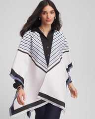 Passport Blue Woven Reversible Ruana