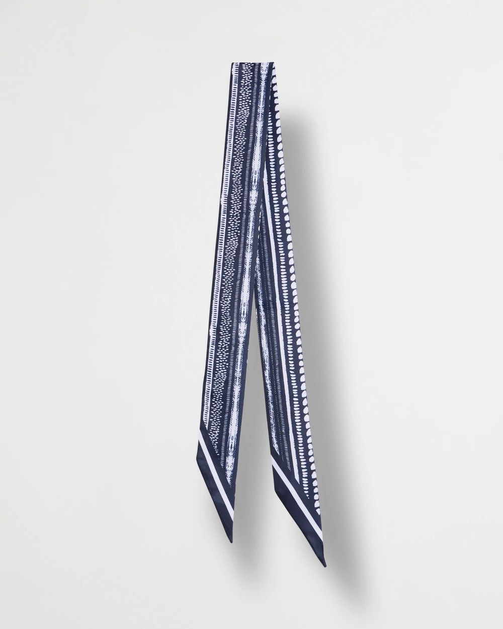 Navy Printed Skinny Scarf