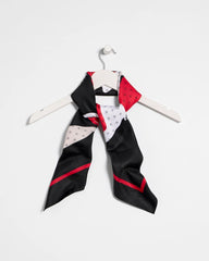 Black Polka Dot Floral Square Scarf