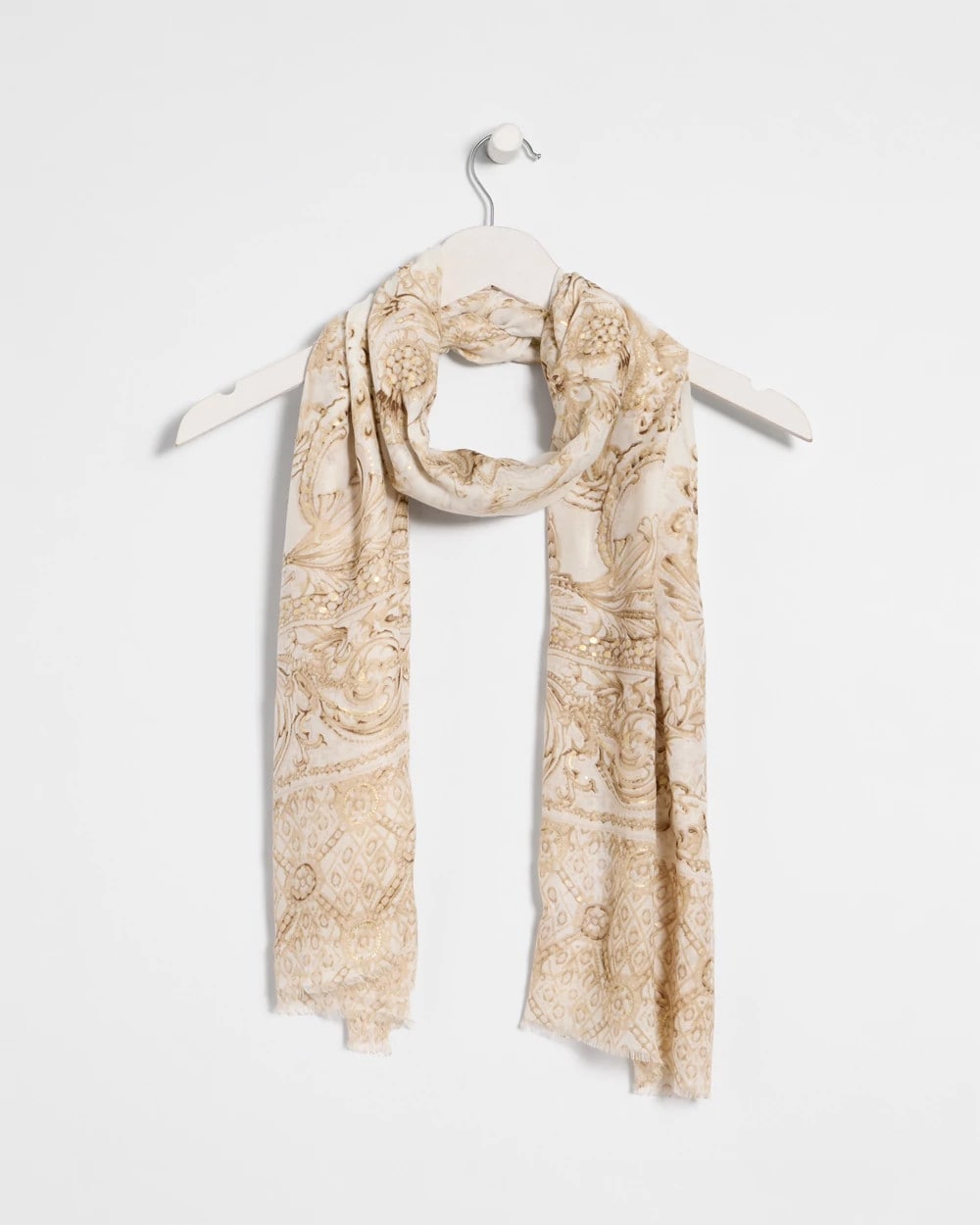 Neutral Foiled Oblong Scarf