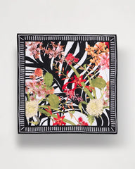 Black Tropical Square Scarf