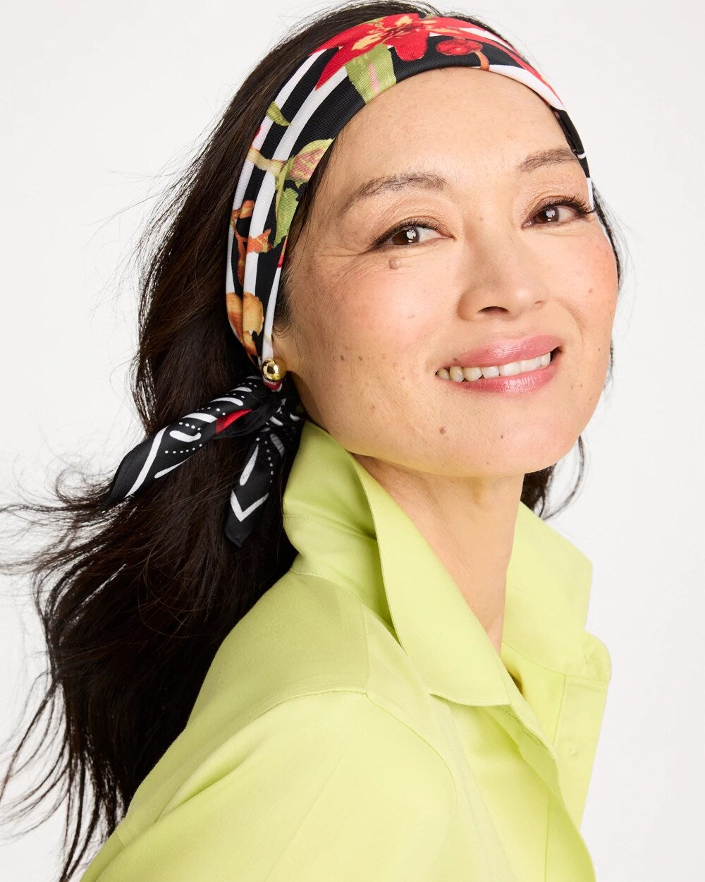 Black Tropical Square Scarf