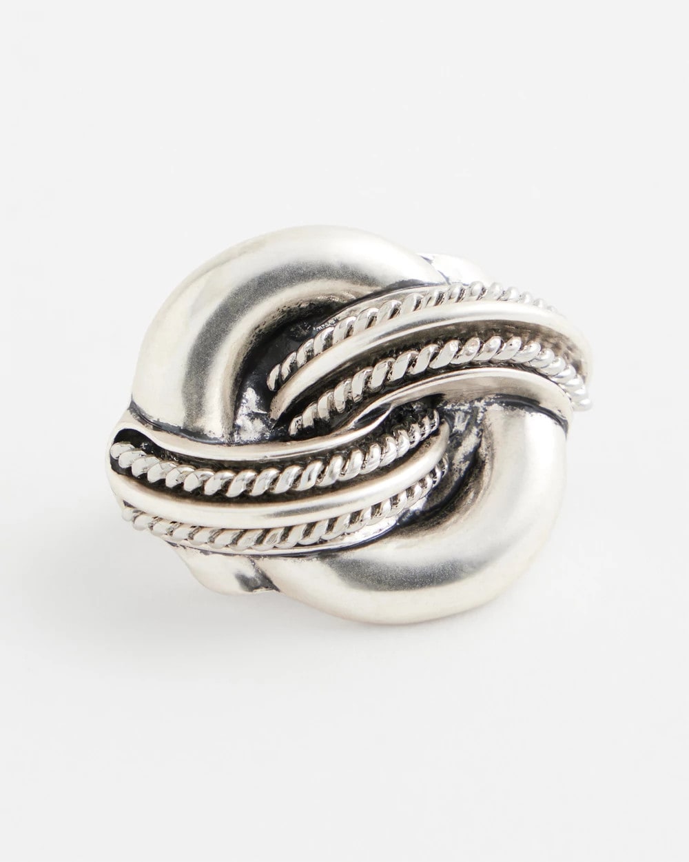 Silver Silvertone Knot Scarf Ring