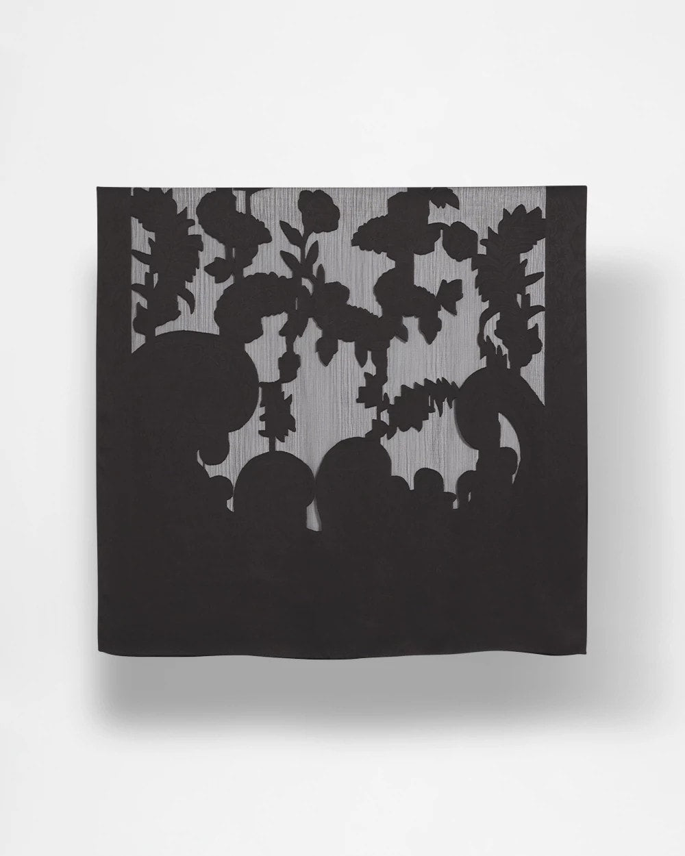 Black Floral Burnout Oblong Scarf
