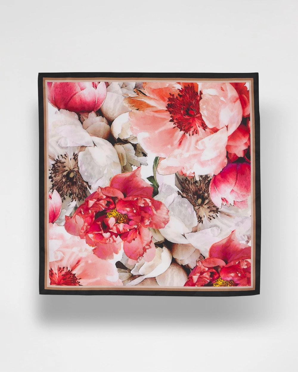 Ecru Botanic Burst Square Scarf
