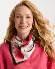 Ecru Botanic Burst Square Scarf