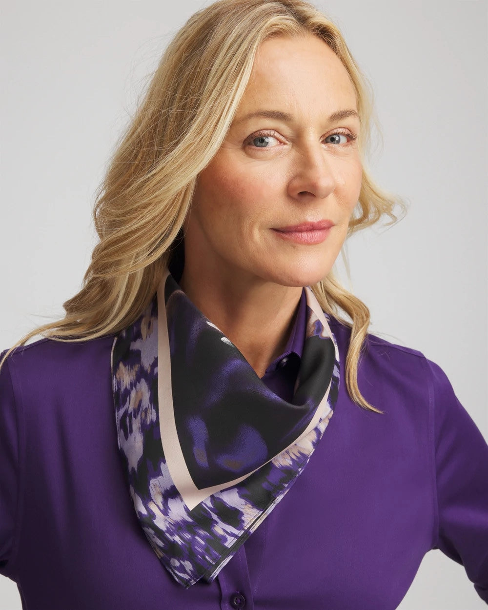 Black Fjord Flora Square Neckerchief Scarf