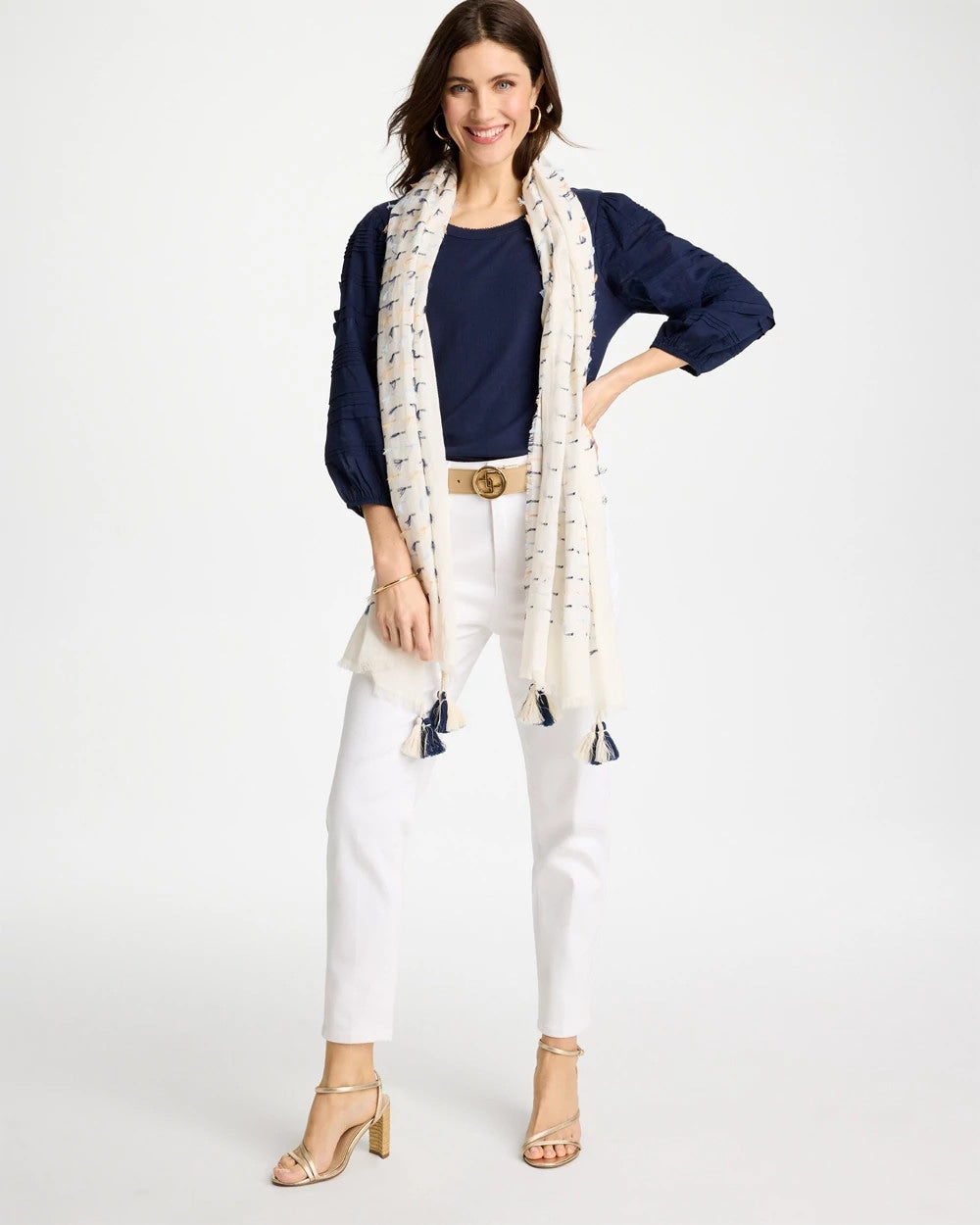 Multi Fringe Oblong Scarf