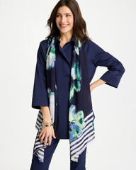 Passport Blue Printed Oblong Scarf