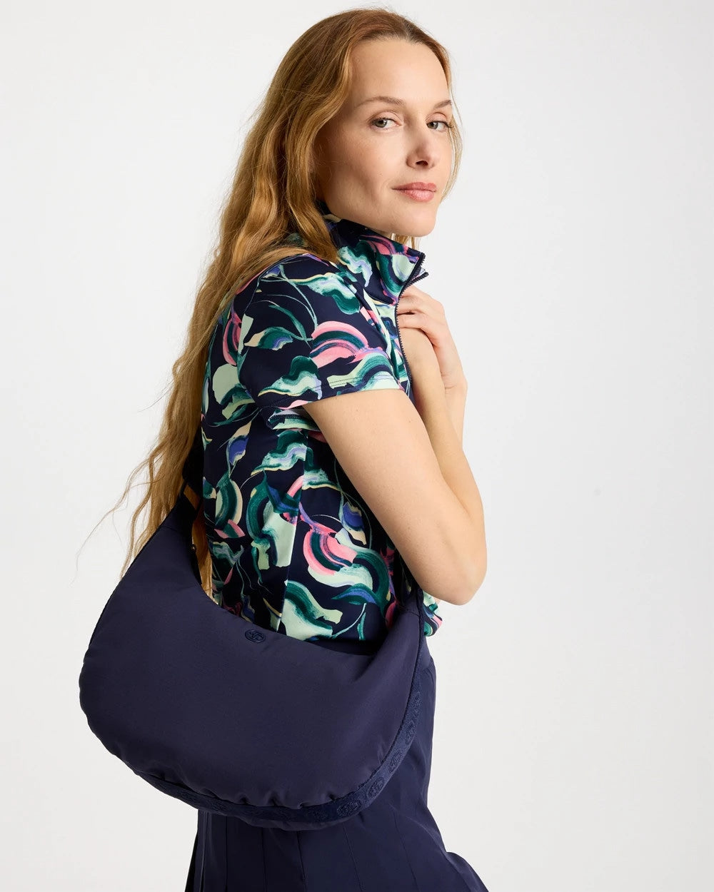 Passport Blue Ripstop Crescent Crossbody Sling Bag
