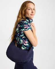 Passport Blue Ripstop Crescent Crossbody Sling Bag