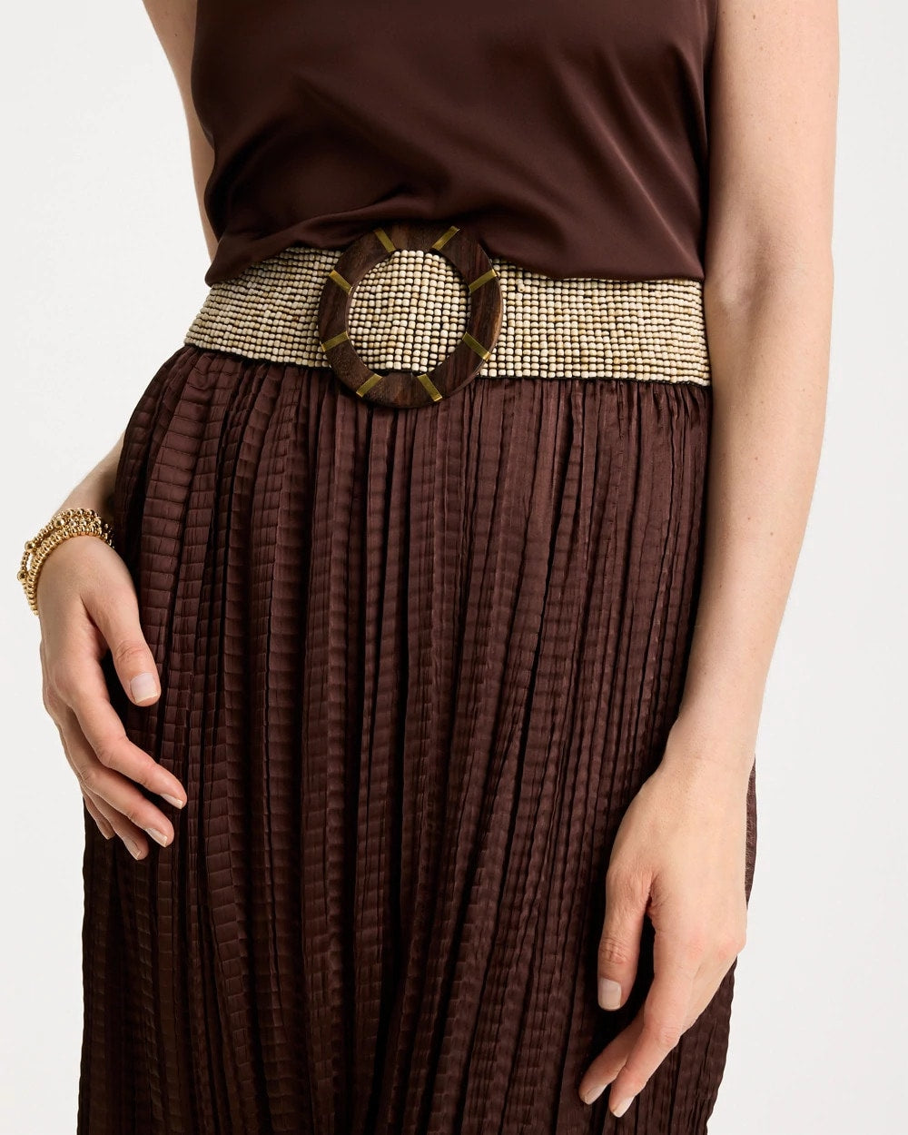 Beige Chico's x Romi Galaxy Stretch Belt