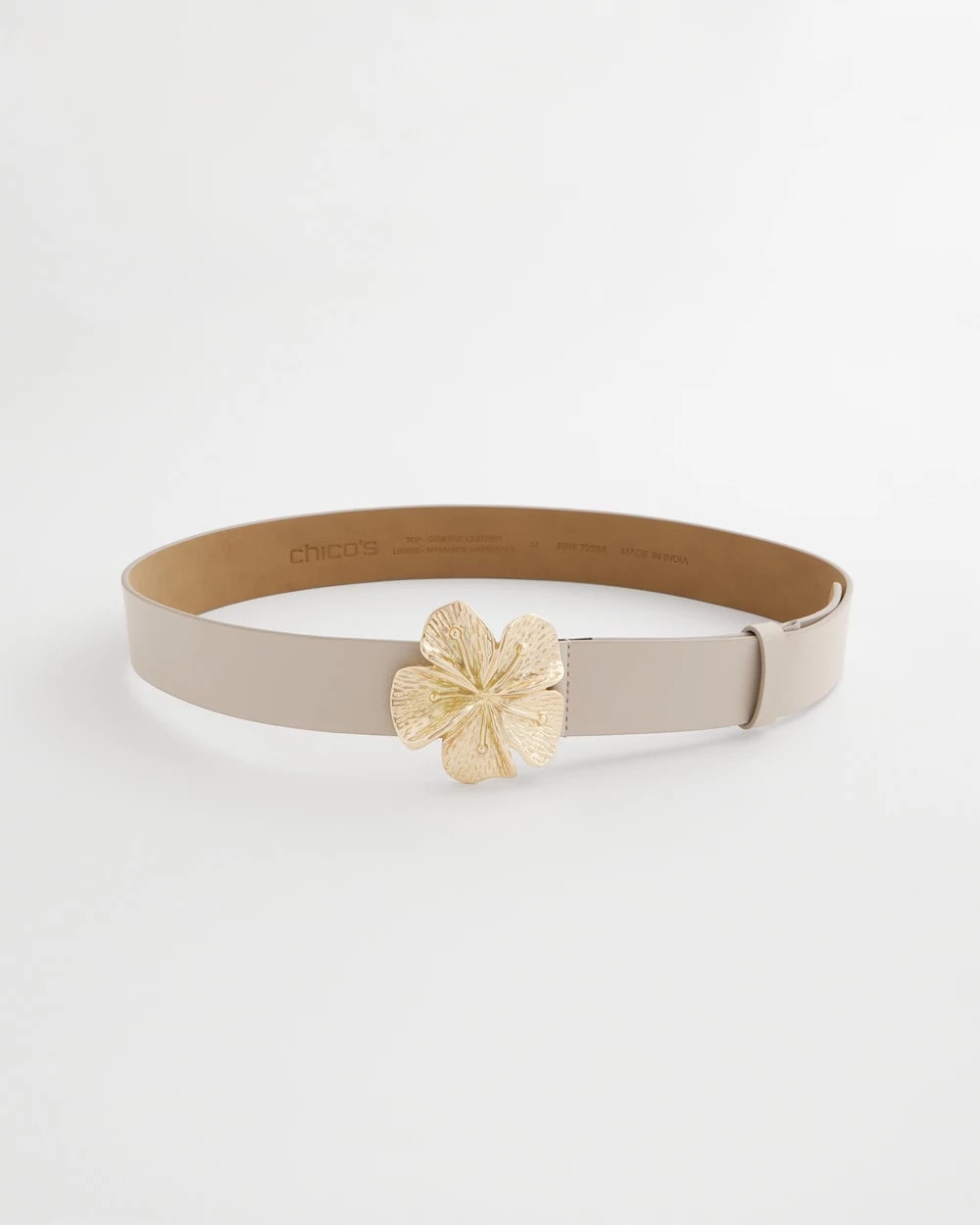 Neutral Floral Buckle Trouser Belt