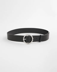 Black/Silver Silver Dot Trouser Belt