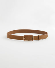 Brown Cognac Enamel Buckle Trouser Belt